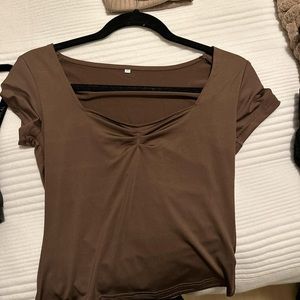 brown tight tee